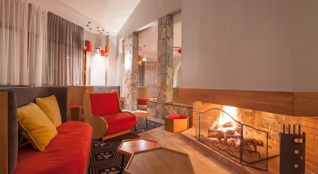 Fireplace at Hotel Royal Ours Blanc Alpe d'Huez