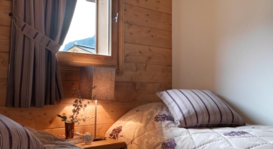 An artist's impression of a bedroom in L'Oree des Neiges, Vallandry, France