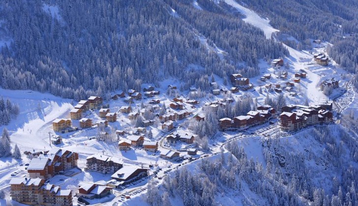 The resort of Valfrejus from above