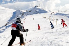 Beginner skiing in Alpe d'Huez
